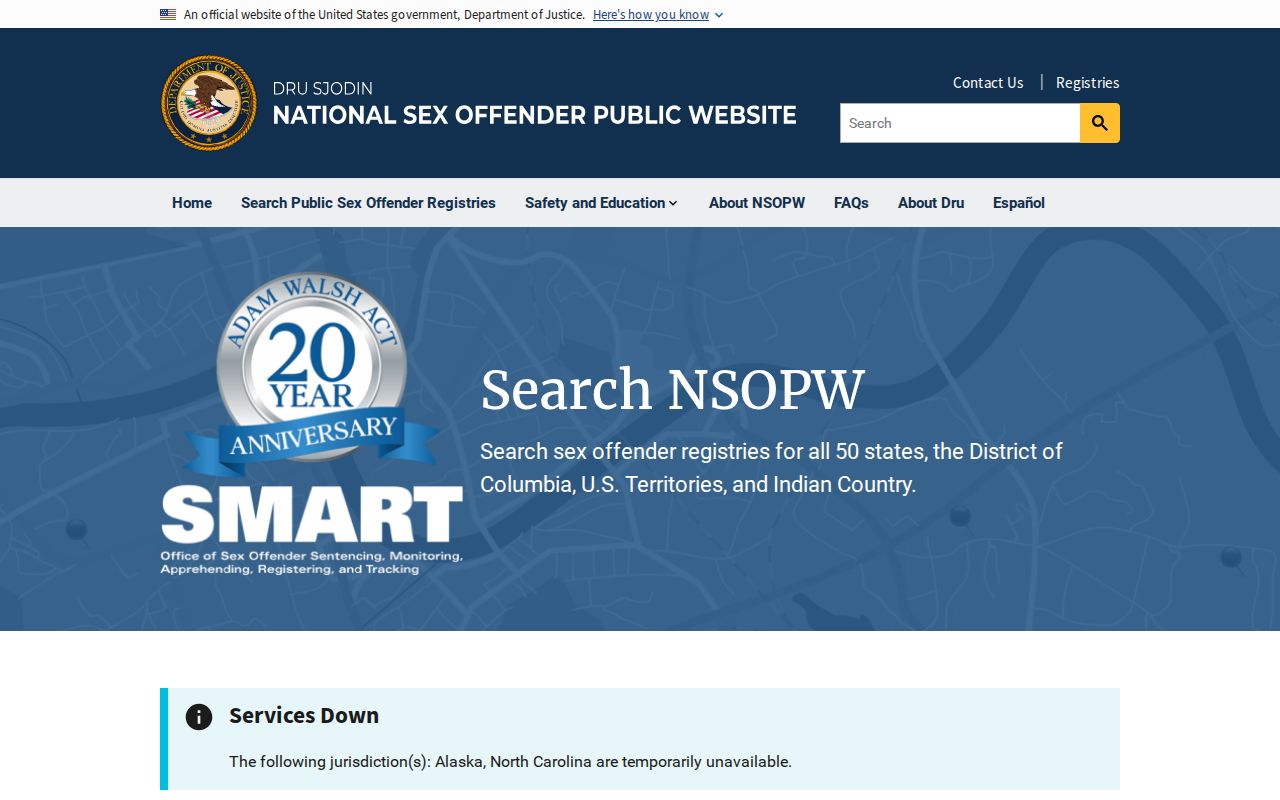 Whitley County sex offender search through the national NSOPW portal