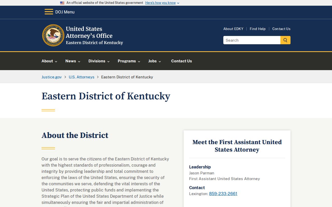 Williamsburg criminal records federal layer in the Eastern District of Kentucky